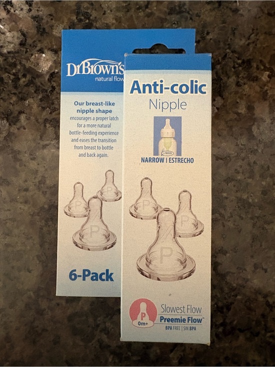 Dr. Brown's Other - Dr. Brown's Anti-Colic Narrow Preemie Nipple - Clear, 6-Pack